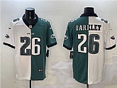 Men's Philadelphia Eagles #26 Saquon Barkley White & Green Split Vapor Untouchable Limited Stitched Jersey Dzhi,baseball caps,new era cap wholesale,wholesale hats